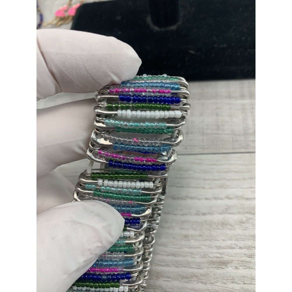 Wristwatch Silver Tone Rectangular White Face Col… - image 4